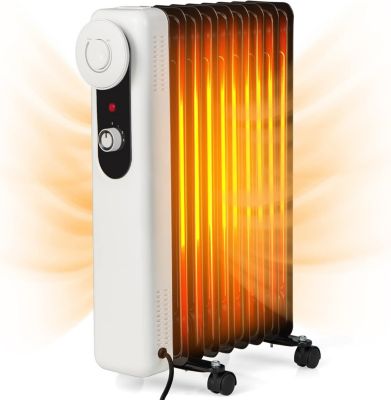 Radiateur à Bain dHuile 2000W avec 9 éléments Radiateur à Huile Silencieux avec Thermostat Réglable Radiateur électrique Portable