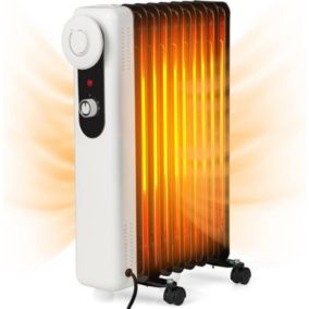 Radiateur à Bain dHuile 2000W avec 9 éléments Radiateur à Huile Silencieux avec Thermostat Réglable Radiateur électrique Portable