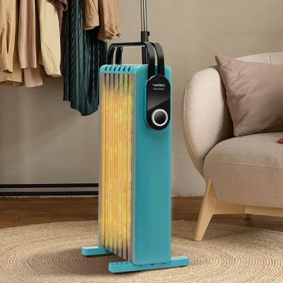 Radiateur Bain dHuile Portable Silencieux 1500W jusquà 25 m 7 éléments 4 Roues Protection contre Surchauffe et Basculement