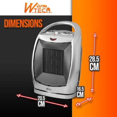 Radiateur céramique oscillant 1500W avec thermostat - Warm Tech
