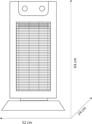 Radiateur Chauffage Électrique Infrarouge 1100 W 45 m3 NOIR