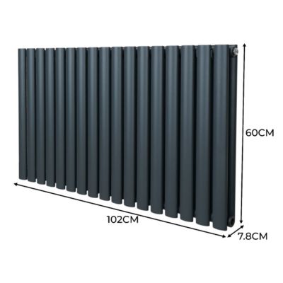 Radiateur à Colonne Ovale   600mm x 1020mm   Gris Anthracite