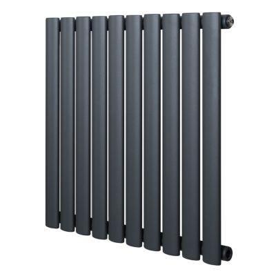 Radiateur à Colonnes Ovales, 1 Panneau - 600 x 600 mm - Gris Anthracite