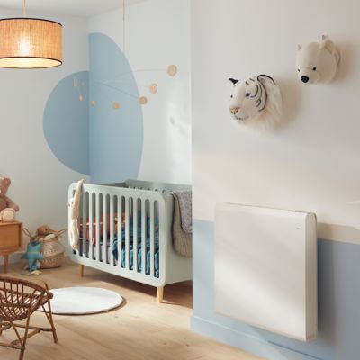 Radiateur Connecte Electrique A Inertie Fluide Goodhome Iriya Blanc 1000w Horizontal Castorama