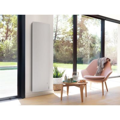 Radiateur connecté lumineux DIVALI vertical 1000W blanc carat - ATLANTIC - 507616