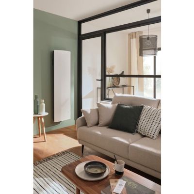 Radiateur connecté lumineux DIVALI vertical 1000W blanc carat - ATLANTIC - 507616