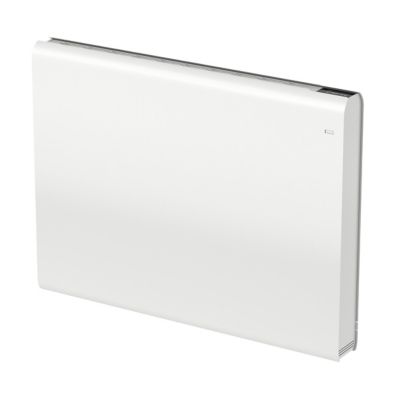 Radiateur connecté électrique à inertie fluide GoodHome Iriya blanc 1500W horizontal.