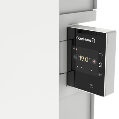 Radiateur connecté électrique à inertie fluide GoodHome Iriya blanc 1500W vertical