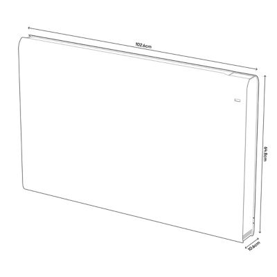 Radiateur connecté électrique à inertie fluide GoodHome Iriya blanc 1800W horizontal.
