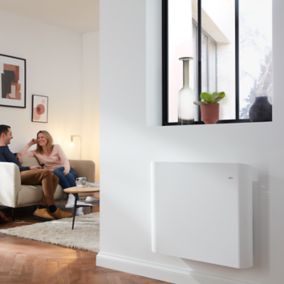 Radiateur connecté électrique à inertie sèche GoodHome Florya blanc 1500W horizontal