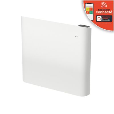 Radiateur connecté électrique à inertie sèche GoodHome Florya blanc 1500W horizontal