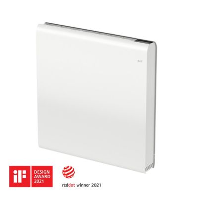 Radiateur connecté électrique à inertie sèche GoodHome Iriya blanc 1000W horizontal