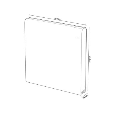 Radiateur connecté électrique à inertie sèche GoodHome Iriya blanc 1000W horizontal