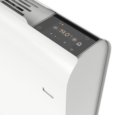 Radiateur connecté électrique à inertie sèche GoodHome Iriya blanc 1000W horizontal