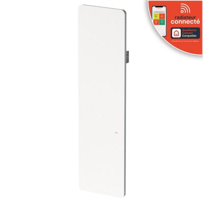 Radiateur connecté électrique double cœur de chauffe GoodHome Sondrio blanc 1500W vertical