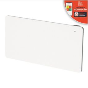 Radiateur connecté électrique double cœur de chauffe GoodHome Sondrio blanc 2000W horizontal