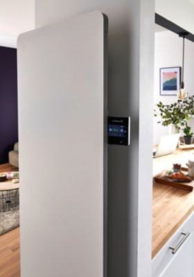 Radiateur connecté électrique double cœur de chauffe GoodHome Sondrio blanc 2000W vertical