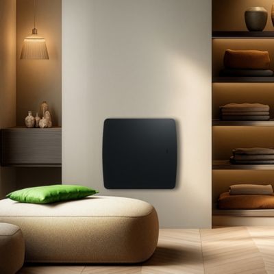 Radiateur connecté horizontal double cœur Syrtis 1000W noir Sauter
