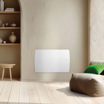 Radiateur connecté horizontal double cœur Syrtis 1500W blanc Sauter