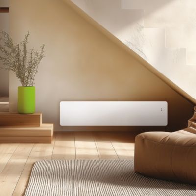 Radiateur connecté horizontal double cœur Syrtis P 1500W blanc Sauter