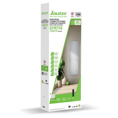 Radiateur connecté vertical double corps Syrtis V 2000W noir Sauter