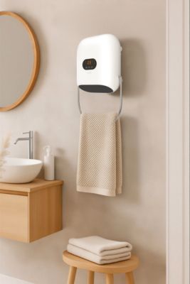 Radiateur d'appoint soufflant avec porte-serviettes pour salle de bains 1500W Mill