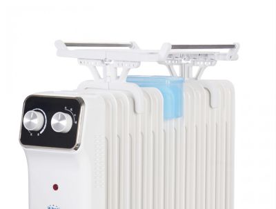 Radiateur d'huile blanc avec réservoir d'humidification