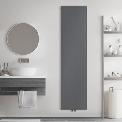 Radiateur de Salle de Bain, 1800 x 452 mm, en Acier, Anthracite, Plat, Monocouche, Vertical
