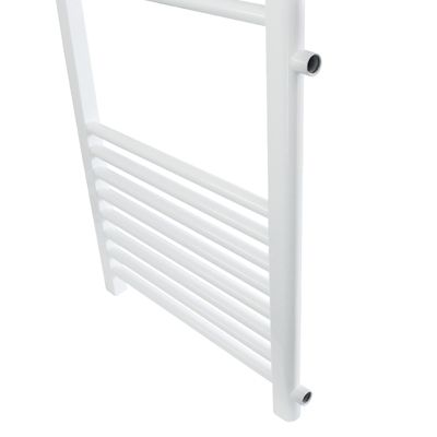 Radiateur de Salle de Bain, 500 x 1200 mm, en Acier, Blanc, Forme Droite