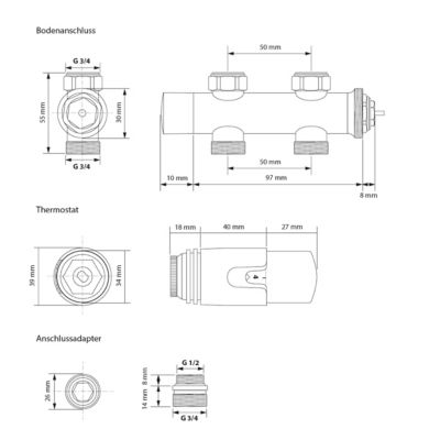 Radiateur de Salle de Bain avec Miroir, 1200x450 mm, Anthracite, Connexion Centrale au Bas