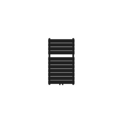 Radiateur de Salle de Bain Design Plat, 500 x 800 mm, Noir Mar, Raccord Central 50 mm, Monocouche, Vertical