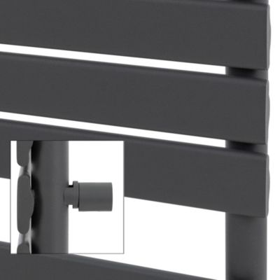 Radiateur de Salle de Bain Design Plat, 600 x 800 mm, Anthracite, Raccord Central 50 mm, Monocouche, Vertical