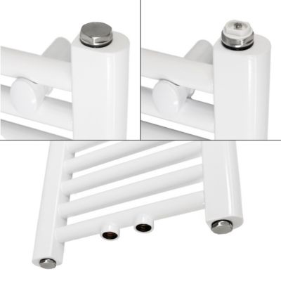 Radiateur de Salle de Bain Design Sahara, 400 x 1800 mm, Blanc, Forme Droit