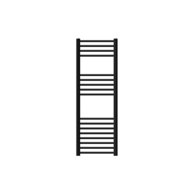 Radiateur de Salle de Bain Design Sahara, 400x1200 mm, Noir Mat, Forme Courbé