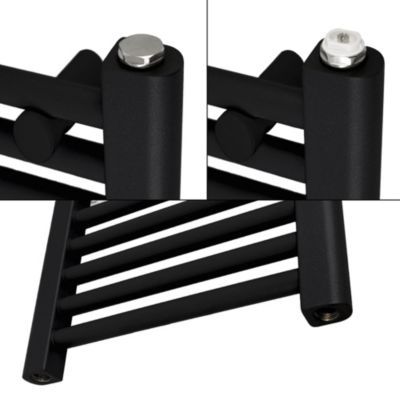 Radiateur de Salle de Bain Design Sahara, 400x1200 mm, Noir Mat, Forme Courbé