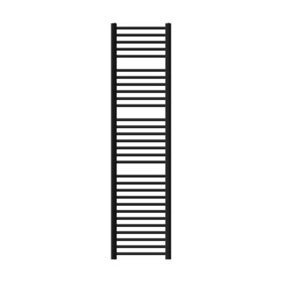 Radiateur de Salle de Bain Design Sahara, 400x1800 mm, Noir Mat, Forme Courbé