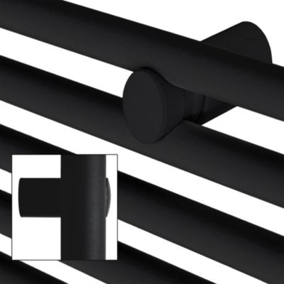 Radiateur de Salle de Bain Design Sahara, 500 x 1800 mm, Noir Mat, Forme Droit