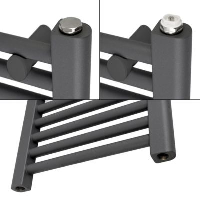 Radiateur de Salle de Bain Design Sahara, 500x1200 mm, Anthracite, Forme Courbé