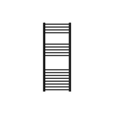 Radiateur de Salle de Bain Design Sahara, 500x1200 mm, Noir Mat, Forme Courbé