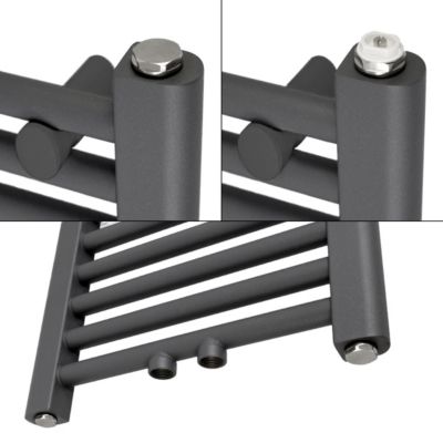 Radiateur de Salle de Bain Design Sahara, 600 x 1200 mm, Anthracite, Forme Droit