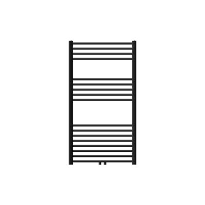 Radiateur de Salle de Bain Design Sahara, 750 x 1200 mm, Noir Mat, Forme Droit