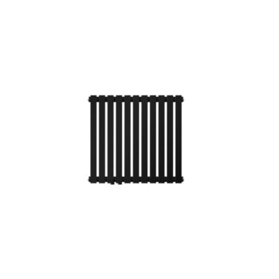 Radiateur de Salle de Bain Horizontal, 640x600 mm, Noir Mat, Connexion Centrale au Bas, Monocouche, Plat, Design Stella