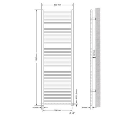 Radiateur de Salle de Bain Sahara, Electrique, Chrome