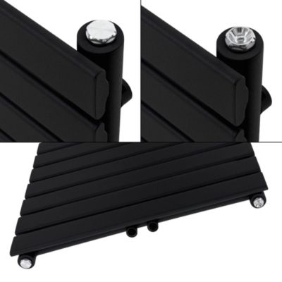 Radiateur de salle de bain Steam 600x1800 mm noir mat, raccord central 50 mm, monocouche, plat, vertical