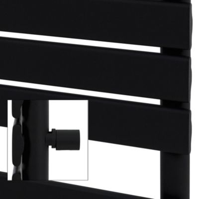 Radiateur de salle de bain Steam 600x1800 mm noir mat, raccord central 50 mm, monocouche, plat, vertical