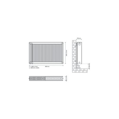 Radiateur eau chaude 1138W acier blanc l.80 x H.50 cm GoodHome