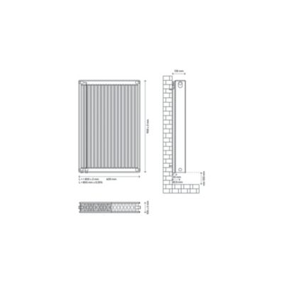 Radiateur eau chaude 1373W acier blanc l.60 x H.90 cm GoodHome