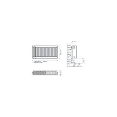 Radiateur eau chaude 539W acier blanc l.60 x H.30 cm GoodHome