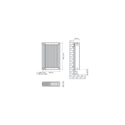 Radiateur eau chaude 654W acier blanc l.40 x H.60 cm GoodHome