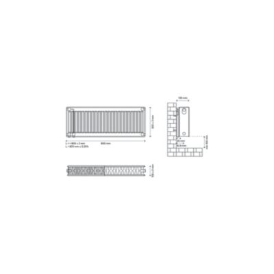 Radiateur eau chaude 718W acier blanc l.80 x H.30 cm GoodHome